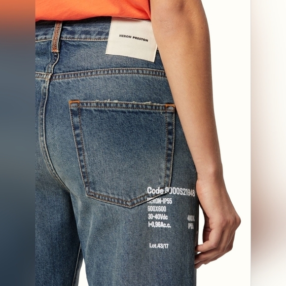 Heron Preston Blue Wide Leg Jeans - Picture 5 of 16